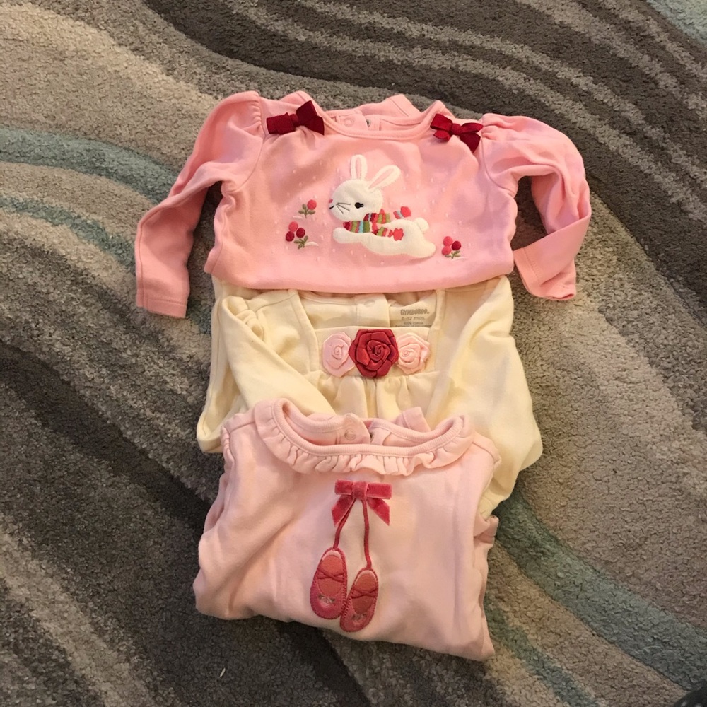 Gymboree bundle, 3 onesie style shirts. 6-12 mos